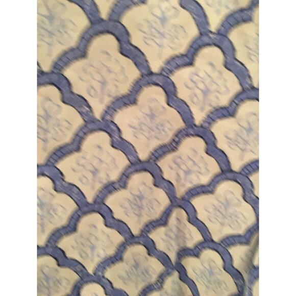 J‎ Jill XS Blue White Cotton Tunic Top Split Neck Patterned Long Sleeve Blouse - Picture 3 of 4